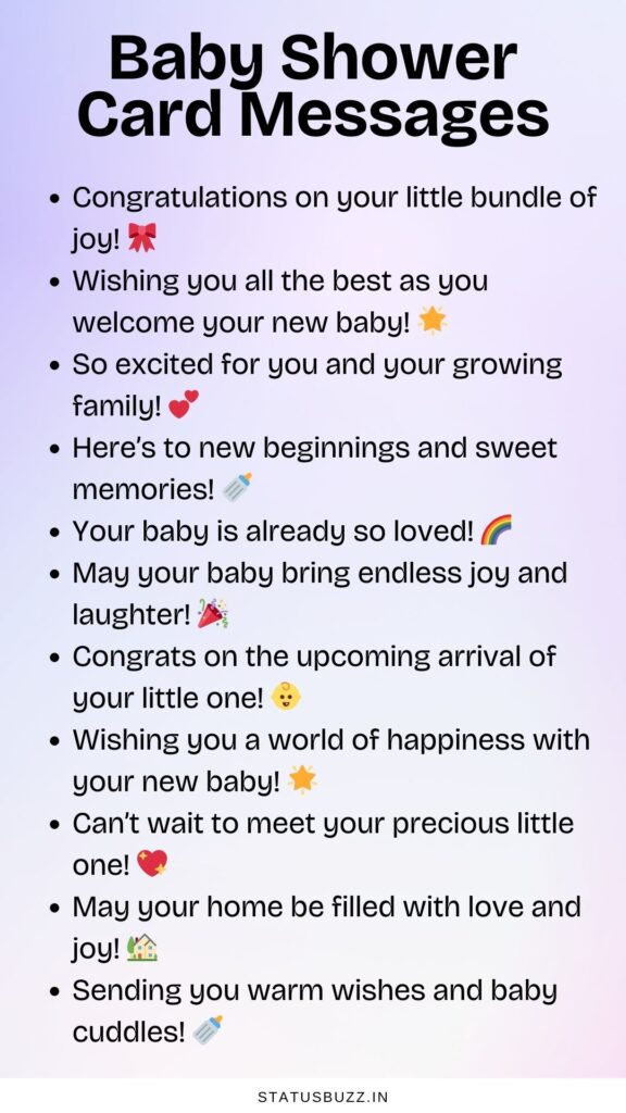 baby shower card messages