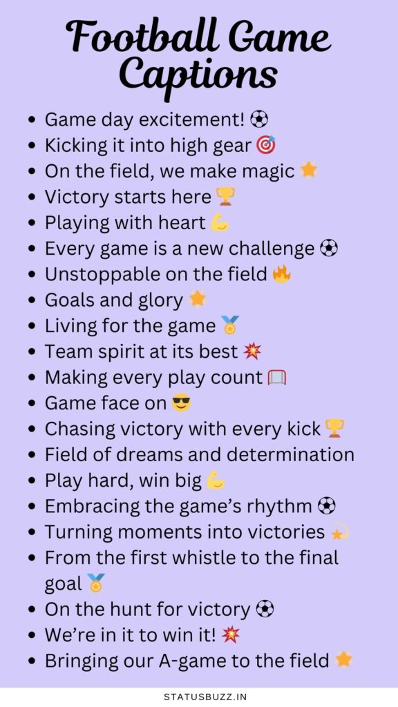 football game captions