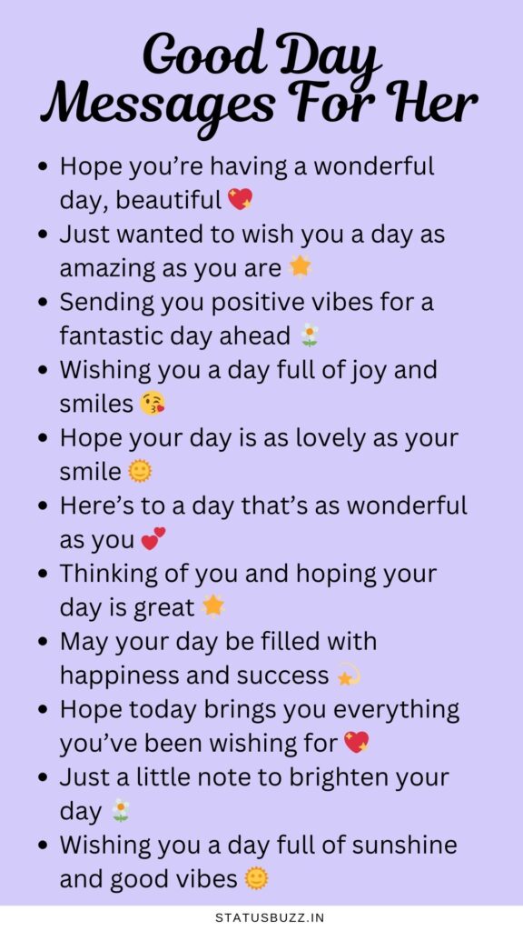good day messages for her