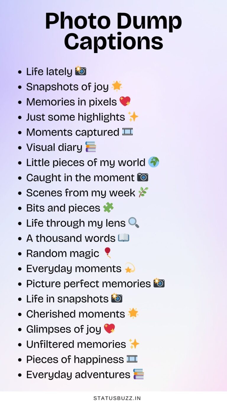 110+ Photo Dump Captions For Instagram - Biz Minds