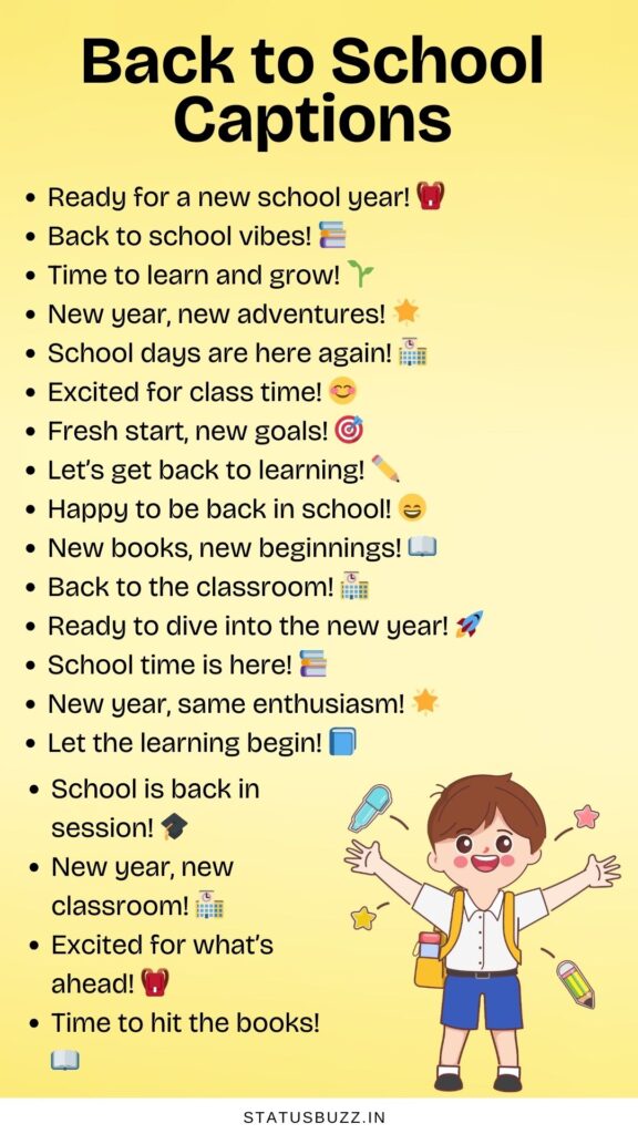 back to school captions