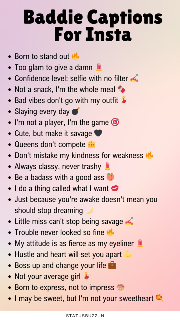 baddie captions for insta