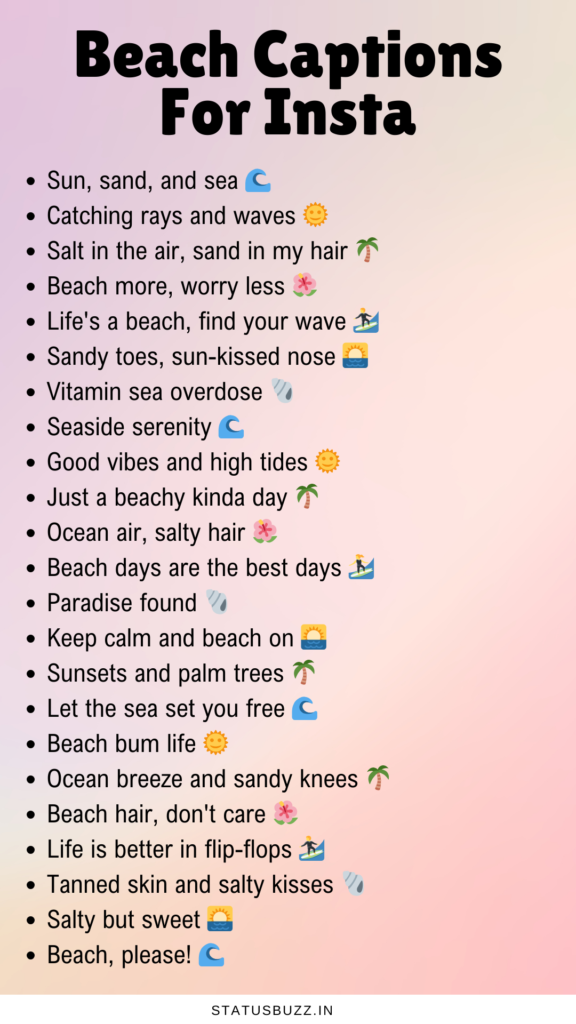 beach captions