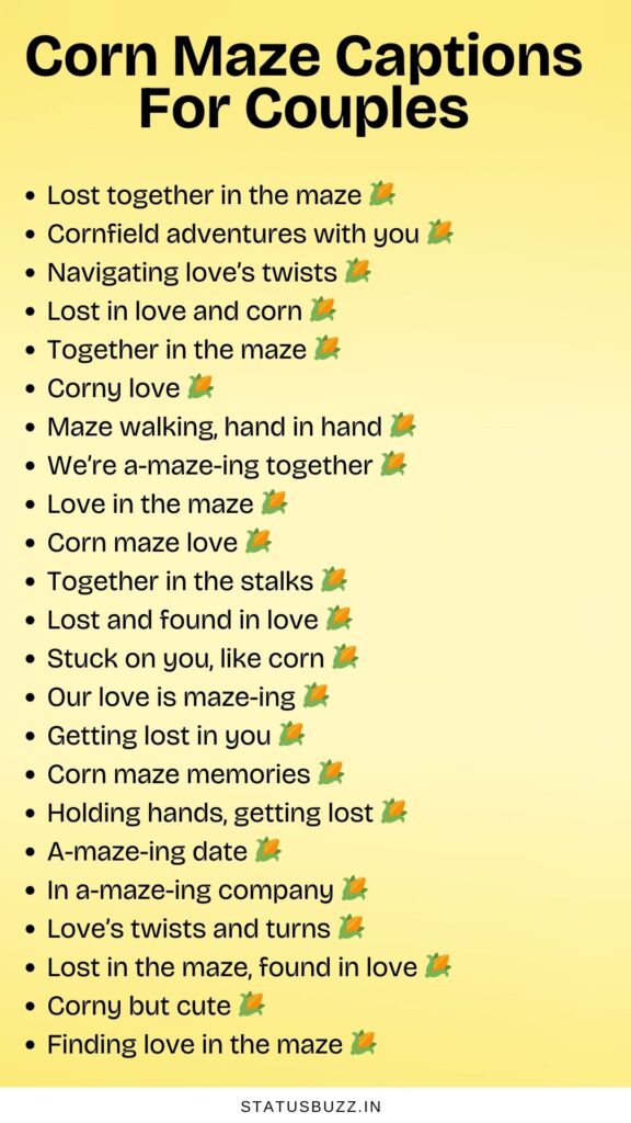 corn maze captions for couples