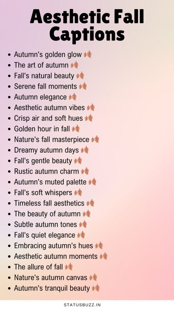 aesthetic fall captions