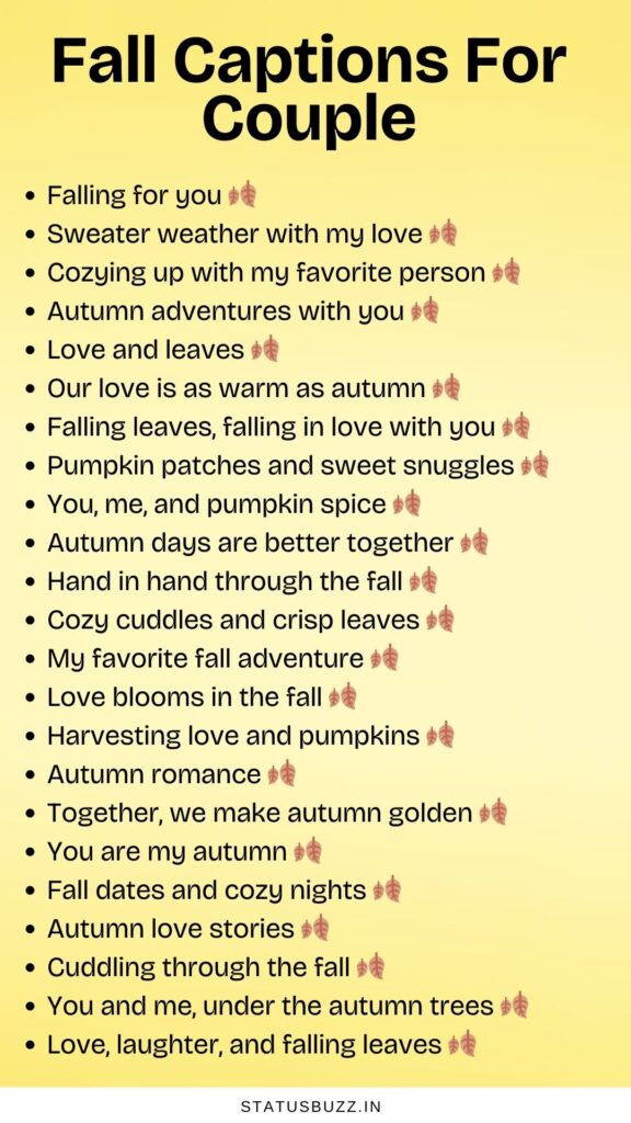 fall captions for couple