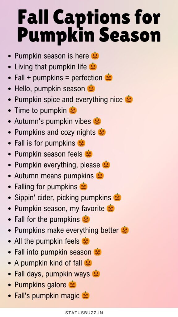 fall captions for pumpkin season