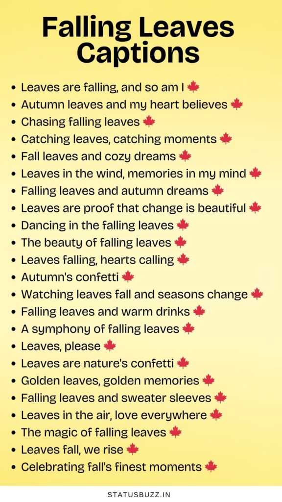 falling leaves captions