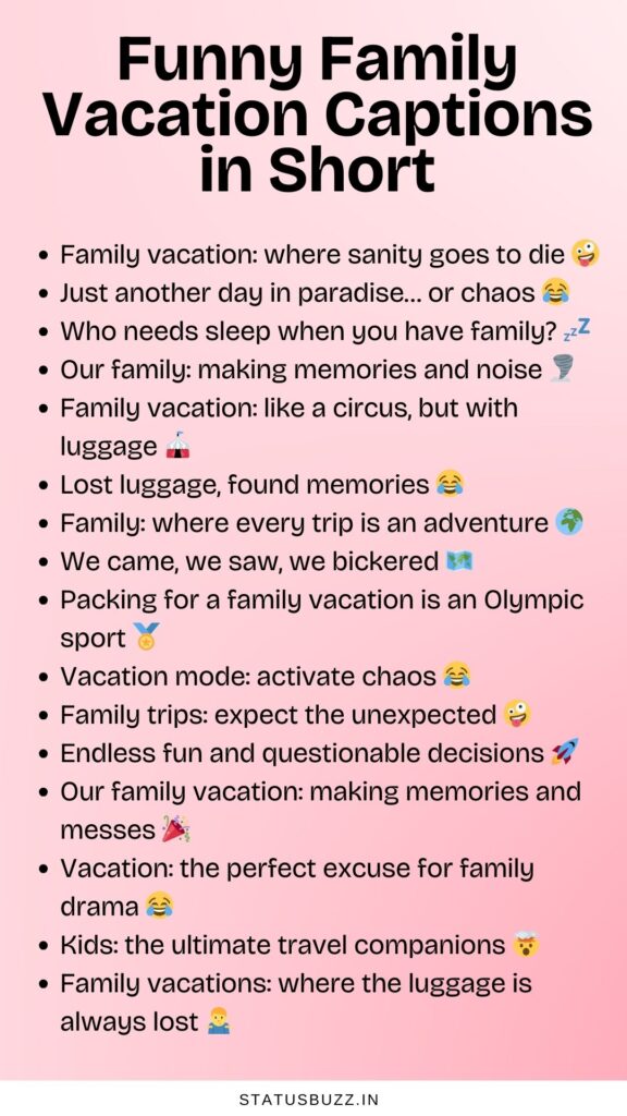 family vacation captions