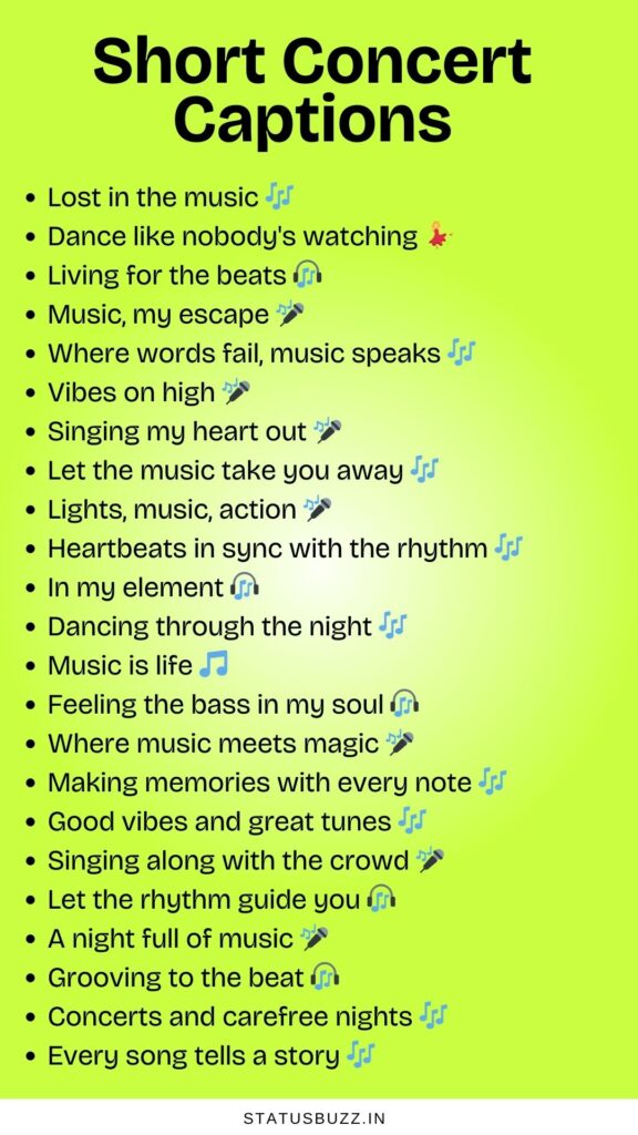 short concert captions
