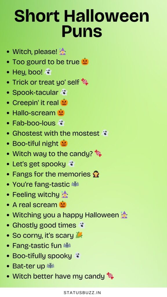 short halloween puns