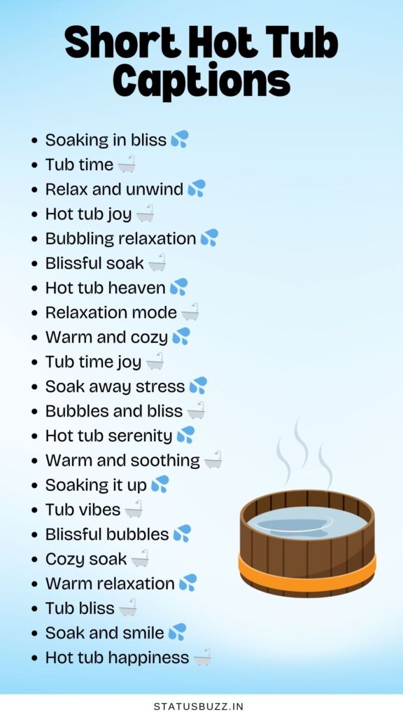 short hot tub captions