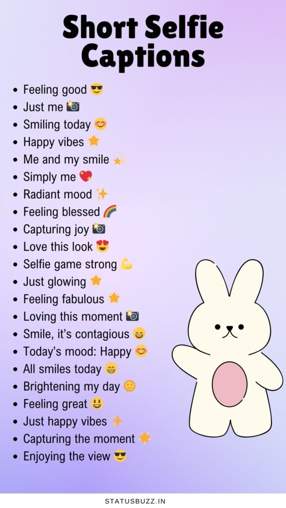 short selfie captions