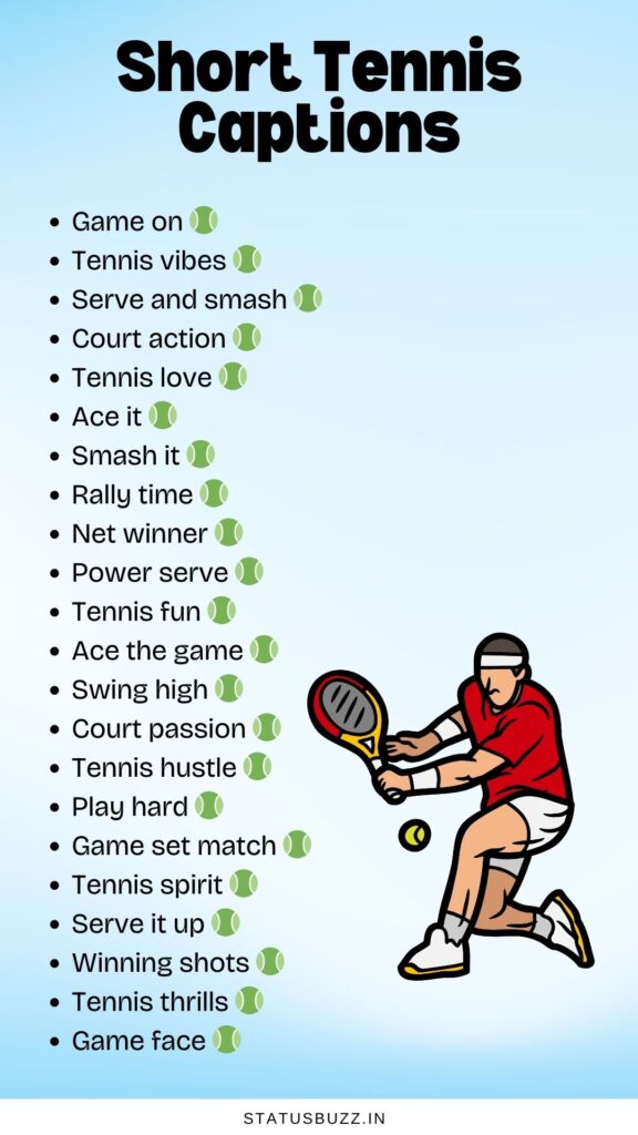 short tennis captions