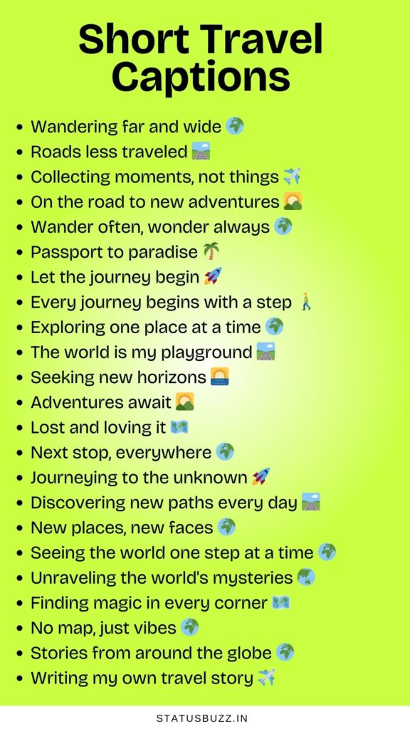 short travel captions