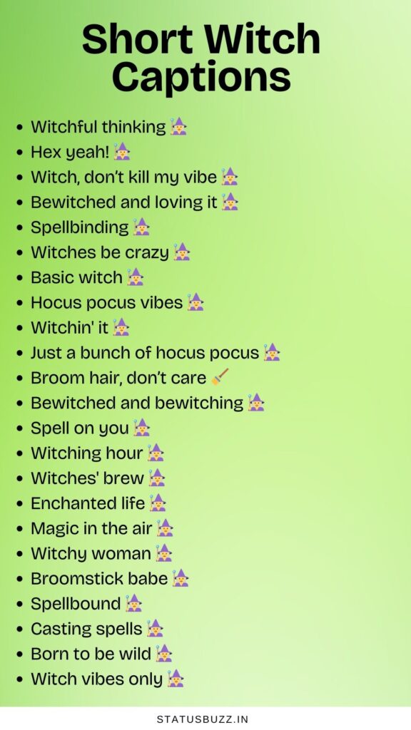 short witch captions