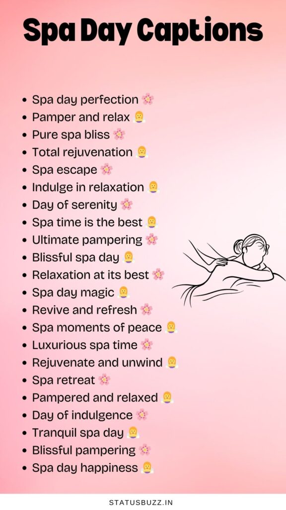 spa day captions