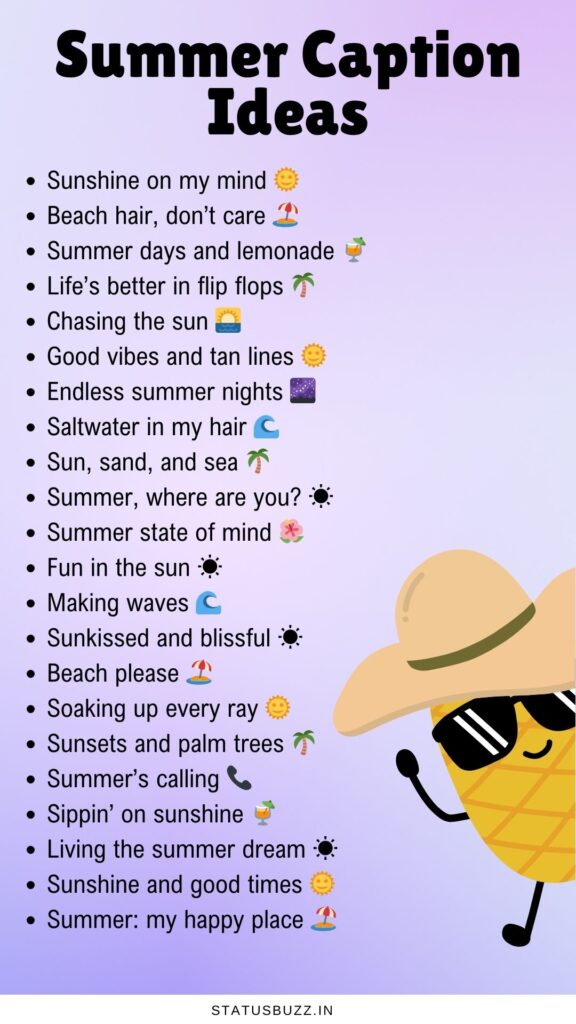summer caption ideas