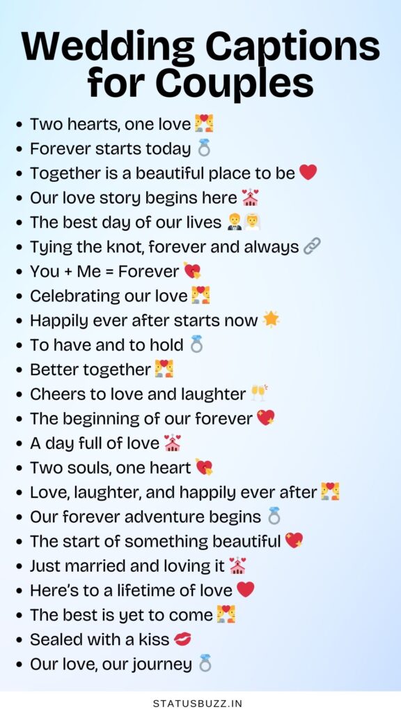 wedding captions for couples