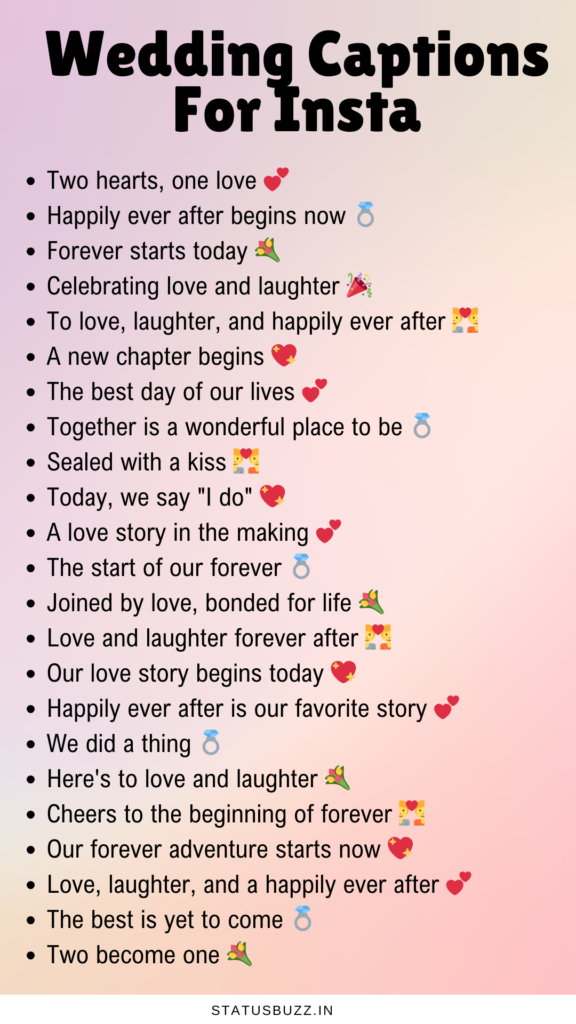 wedding captions for insta