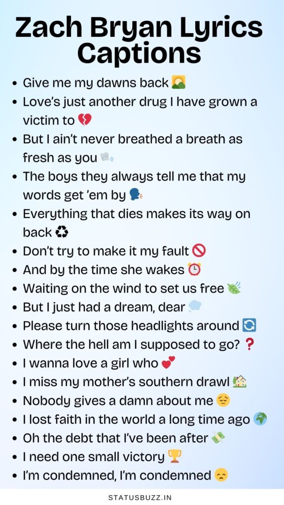 zach bryan lyrics captions