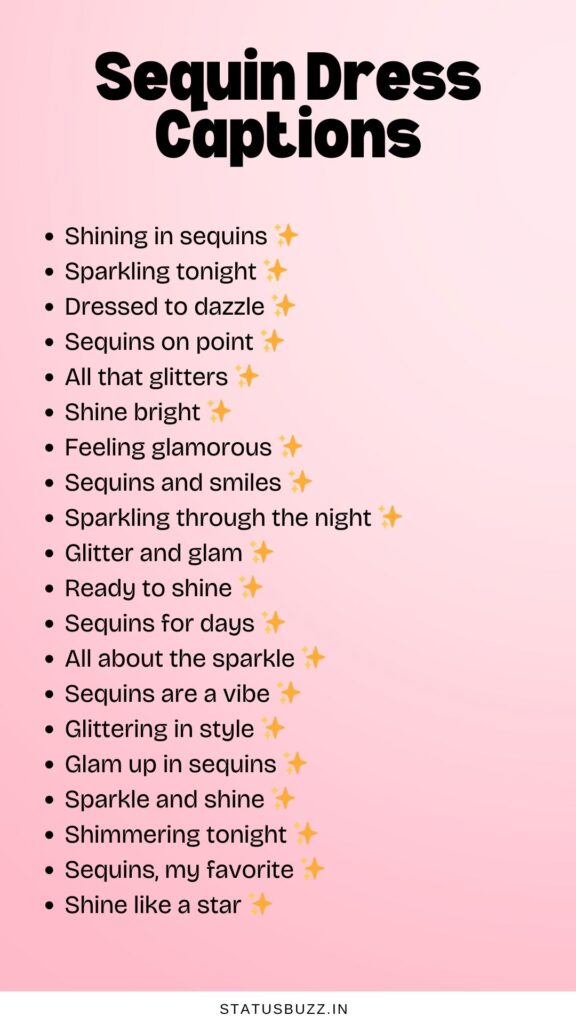 sequin dress captions