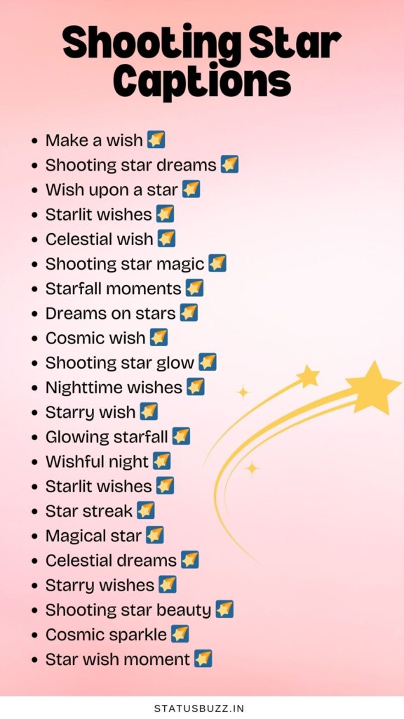 shooting star captions