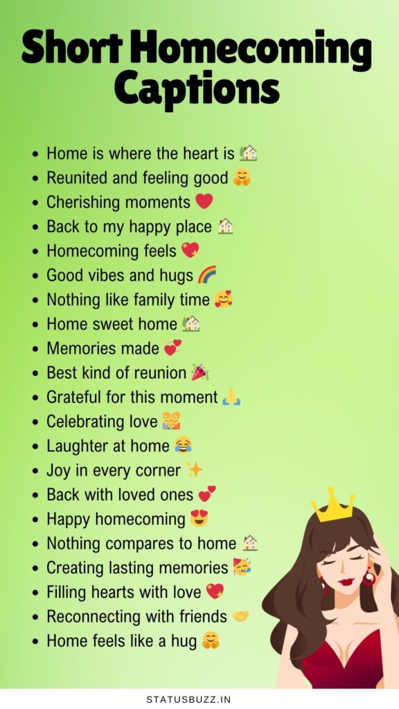 short homecoming captions