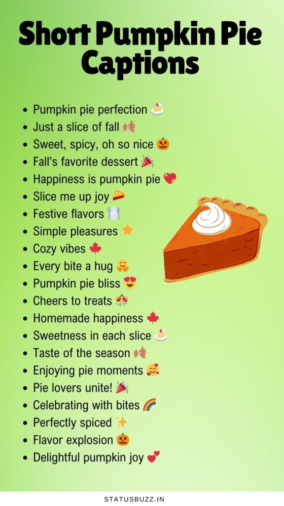 short pumpkin pie captions
