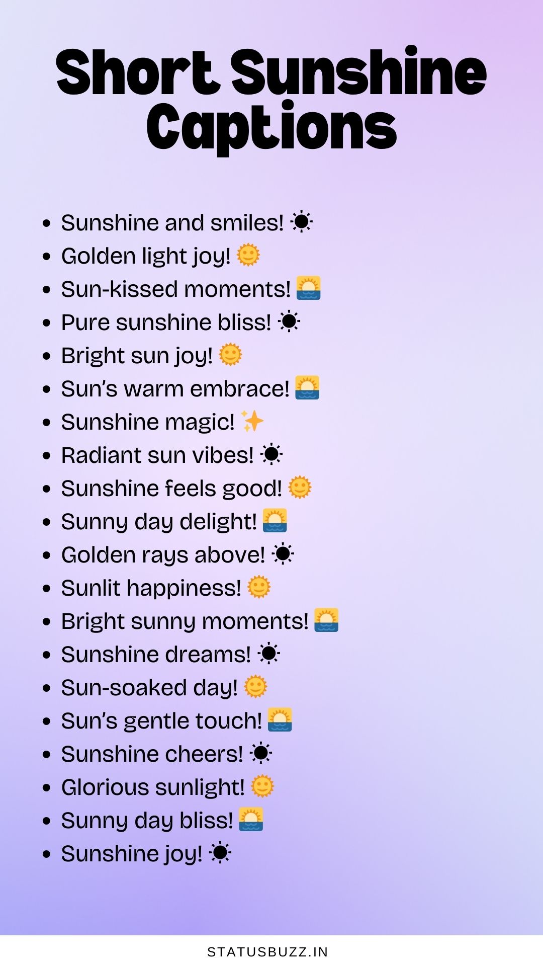 115 Shining Sunshine Captions – Short Quotes For Sunshine – IUJLEO