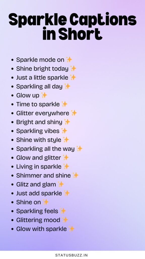 sparkle captions in short
