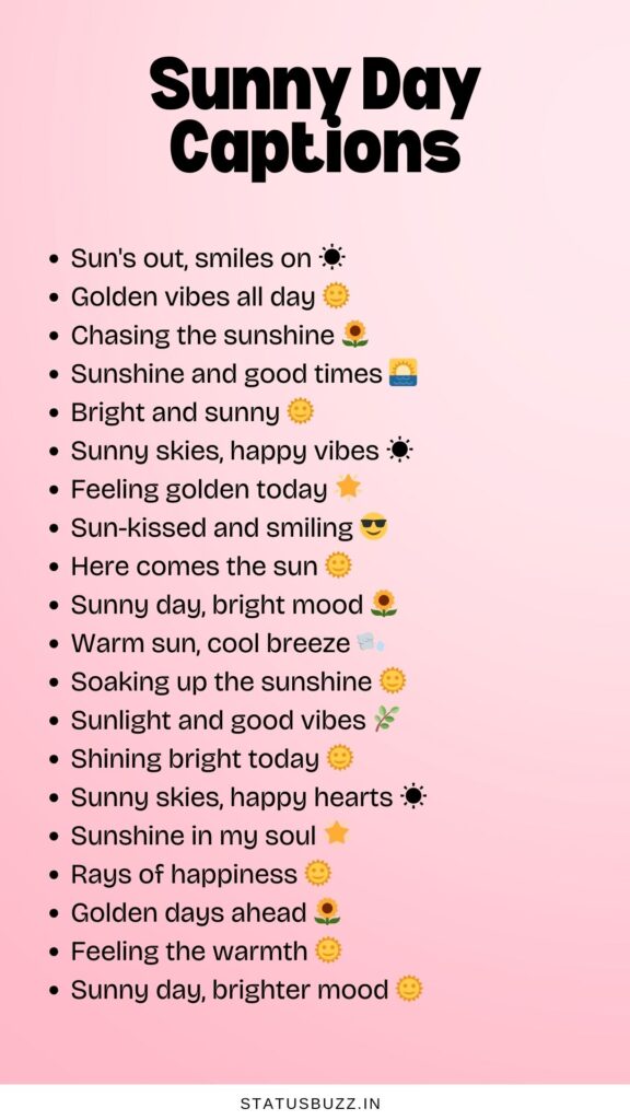 sunny day captions