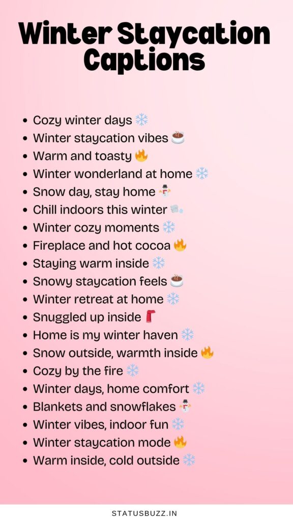 winter staycation captions
