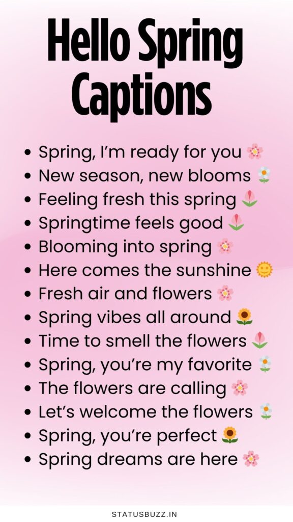 hello spring captions