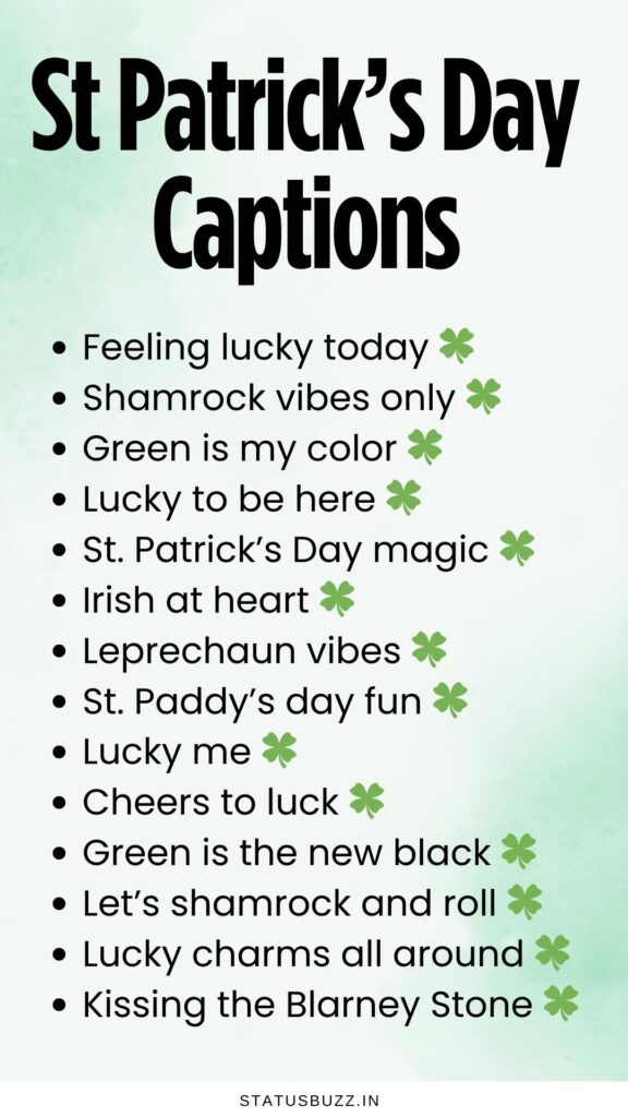 st patrick's day captions