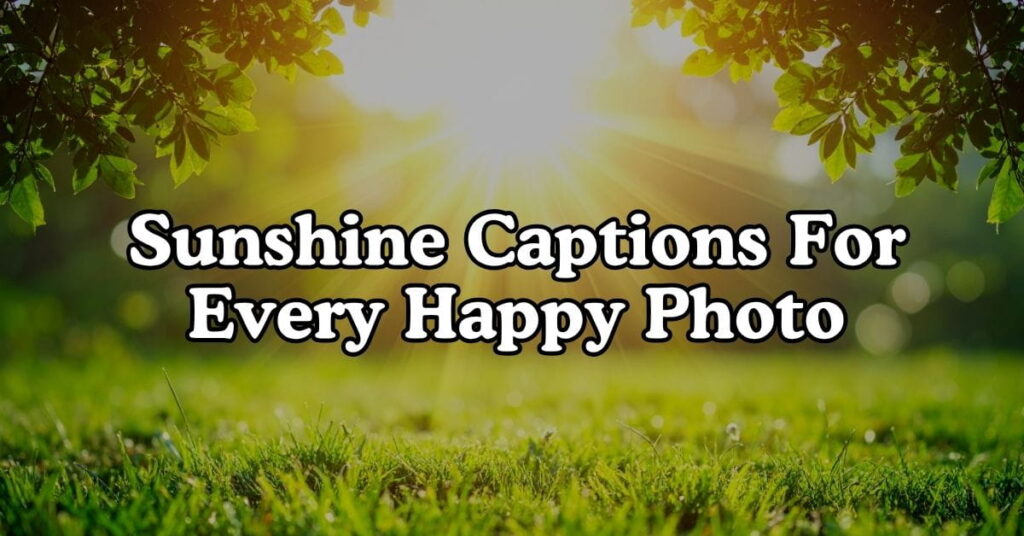 Sunshine Captions For Every Happy Photo