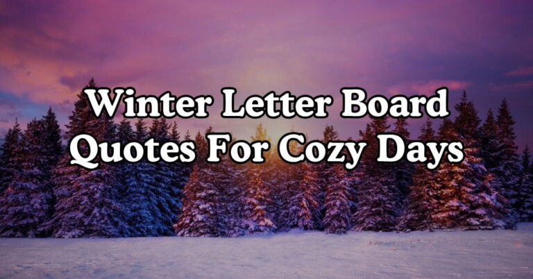 150+ Winter Letter Board Quotes For Cozy Days